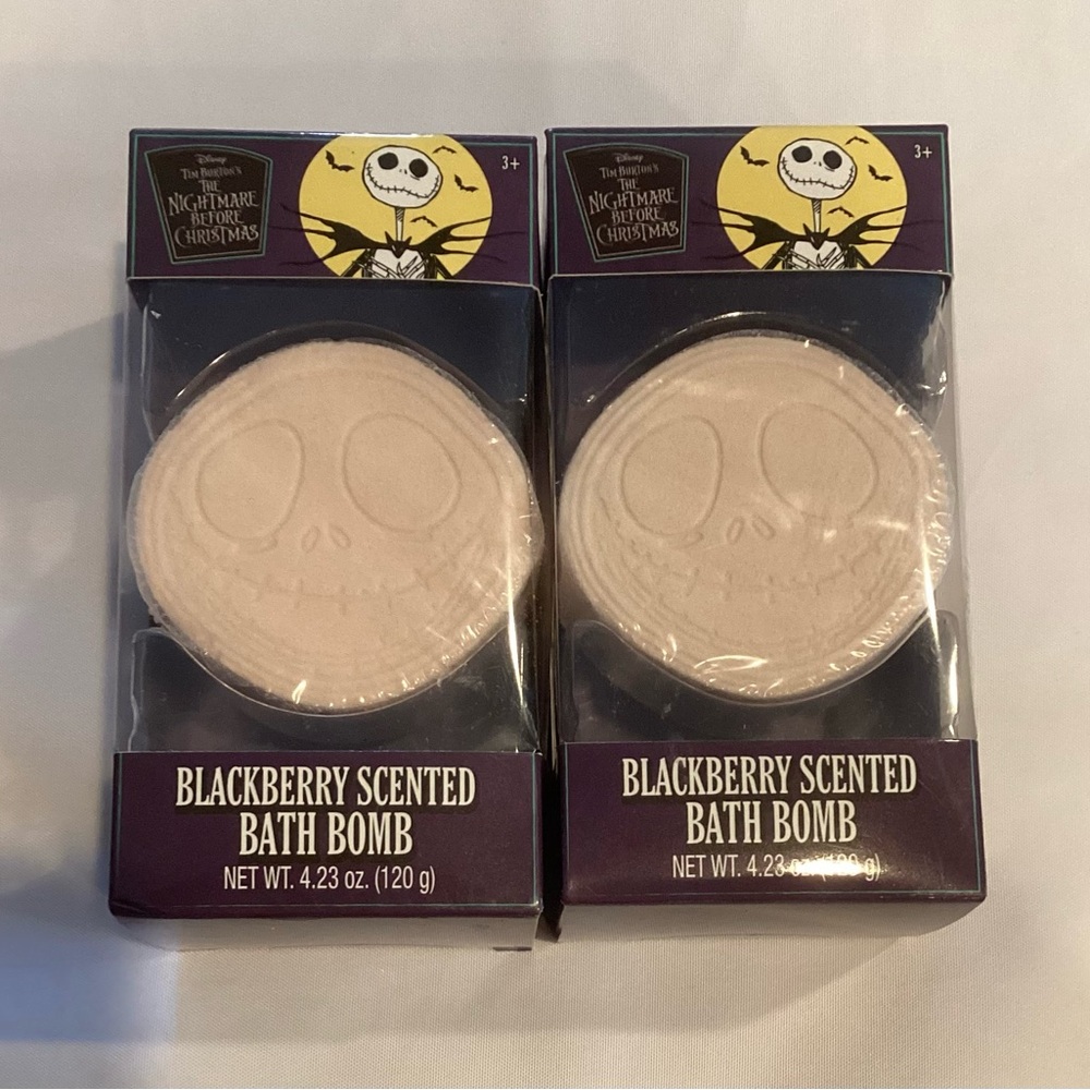 Lot Of 2 Disney Nightmare Before Christmas Blackberry Scented Bath Bombs, New
